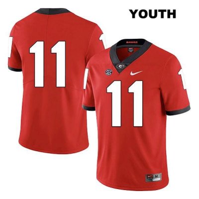 Youth Georgia Bulldogs NCAA #11 Jermaine Johnson Nike Stitched Red Legend Authentic No Name College Football Jersey UBZ1254DQ